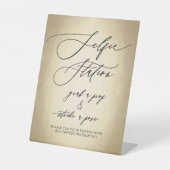 Calligrafiescript selfie-station Weddenschap Reclamebord Met Voetstuk (Voorkant)