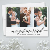 Calligrafiescript We hebben een huwelijkshuwelijks Bedankkaart