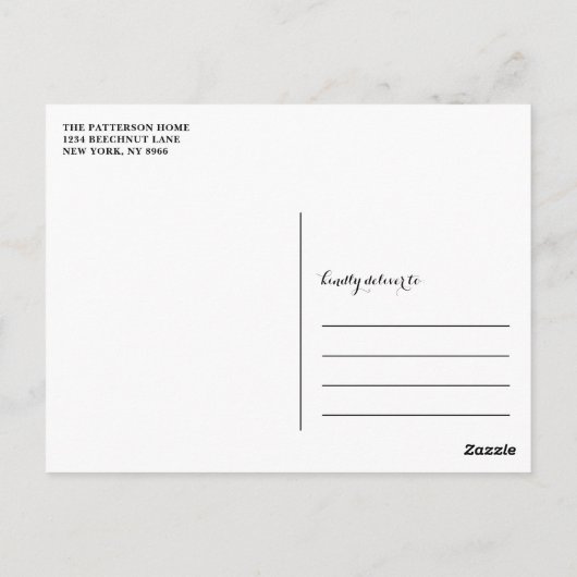 Calligrafiescript Weddenschap Dank u Briefkaart II (Achterkant)