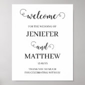 Calligrafiescript zwart-witbruiloft Poster (Voorkant)