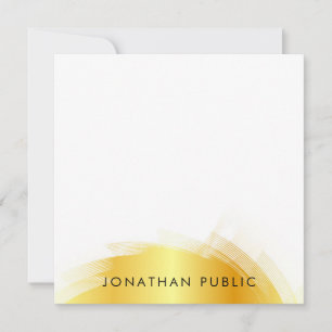 Calligrafiesonogram Elegant Faux Gold Notitiekaartje