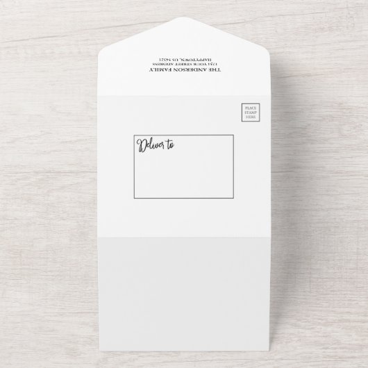 Calligrafiet 5 Photo All-in-One Holiday Card All In One Uitnodiging (Buitenkant)