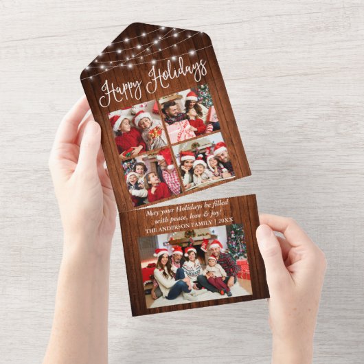 Calligrafiet 5 Photo All-in-One Holiday Card All In One Uitnodiging (Afscheurbaar)