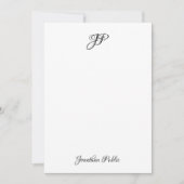 Calligrafietekst Elegant Monogram Gepersonaliseerd Notitiekaartje (Voorkant)