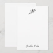 Calligrafietekst Elegant Monogram Gepersonaliseerd Notitiekaartje (Voorkant / Achterkant)