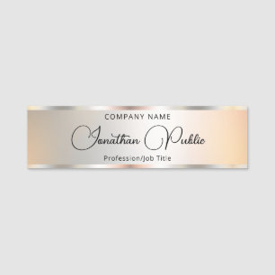 Calligrafietekst Silver Elegant Moderne Sjabloon Naamplaatje