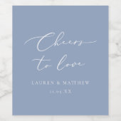 Calligrafietoerstellen tot liefdesbruin huwelijk wijn etiket (Enkel label)