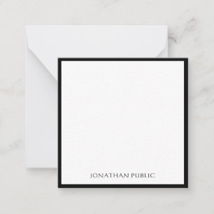 Calligrafisch getypeerd elegant zwart rand Klassie Notitiekaartje