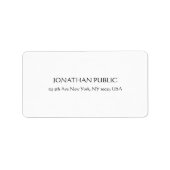 Calligrafisch getypte minimalistische Sjabloon Kla Etiket (Voorkant)