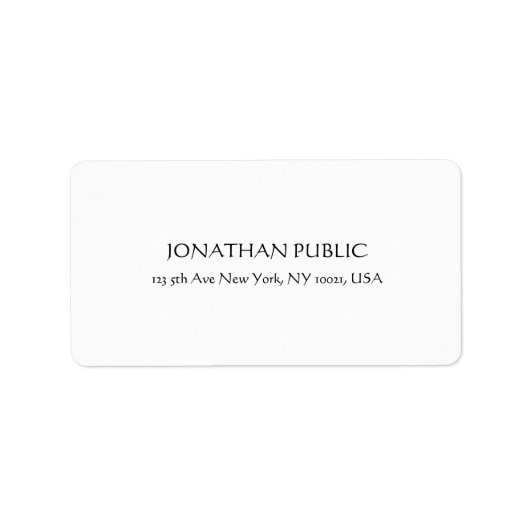 Calligrafisch getypte minimalistische Sjabloon Kla Etiket (Voorkant)