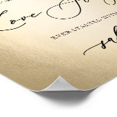 Calligrafisch script Alcohol Love Story Weddenscha Poster (Hoek)