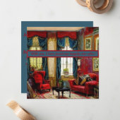 Calligrafisch script: "Elegant Love" Notitiekaartje (Voorkant / Achterkant in situ)