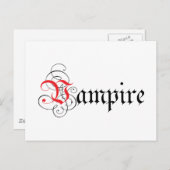 Calligrafisch Vampier Briefkaart (Voorkant / Achterkant)