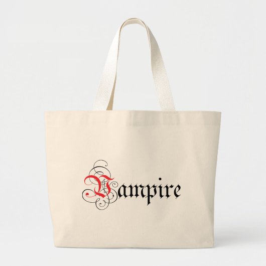 Calligrafisch Vampier Grote Tote Bag (Voorkant)