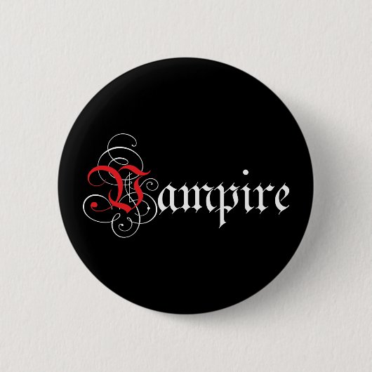 Calligrafisch Vampier Ronde Button 5,7 Cm (Voorkant)