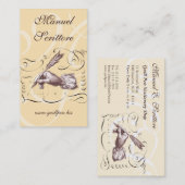 Calligrafisch Visitekaartje voor schrijver, boekwi (Voorkant / Achterkant)