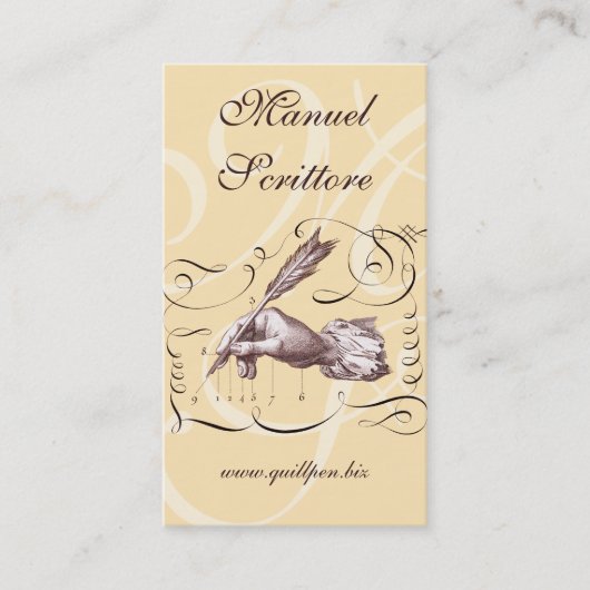 Calligrafisch Visitekaartje voor schrijver, boekwi (Voorkant)