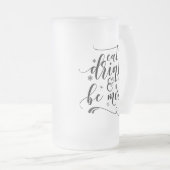 Calligrafische Eat-Drink en wees Merry Matglas Bierpul (Voorkant rechts)