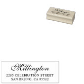 Calligrafische Familienaam Script & Return-adres Rubberstempel (Gestempeld)