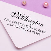 Calligrafische Familienaam Script & Return-adres Rubberstempel