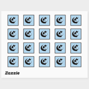 Calligrafische hoofdletter C Vierkante Sticker