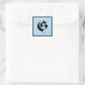 Calligrafische hoofdletter G Vierkante Sticker (Tas)
