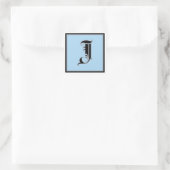 Calligrafische hoofdletter J Vierkante Sticker (Tas)