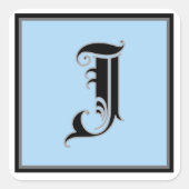 Calligrafische hoofdletter J Vierkante Sticker (Voorkant)