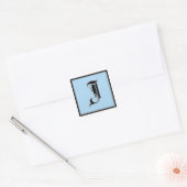 Calligrafische hoofdletter J Vierkante Sticker (Envelop)