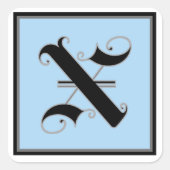 Calligrafische hoofdletter X Vierkante Sticker (Voorkant)