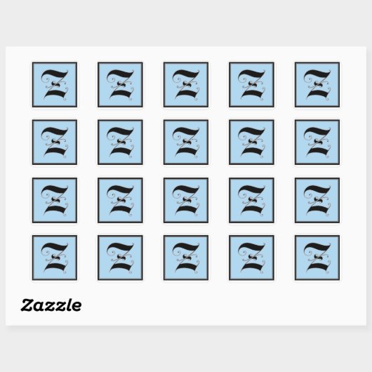 Calligrafische hoofdletter Z Vierkante Sticker (Vel)