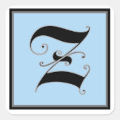 Calligrafische hoofdletter Z Vierkante Sticker (Voorkant)