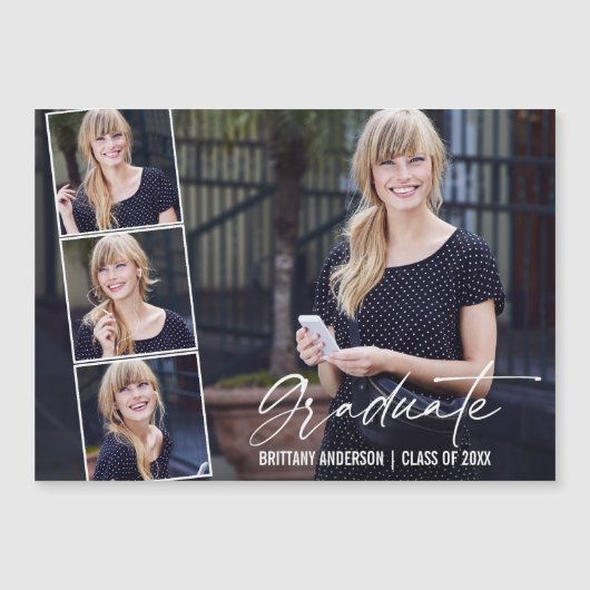 Calligrafische inkt 4 Foto Afstuderen Magnet Kaart (Voorkant)