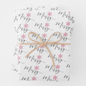 Calligrafische kerstkerst met glitter Snowflakes Inpakpapier Vel (In situ)