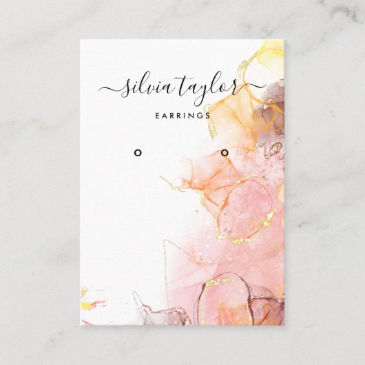 Calligrafische kunst Blush Roze verouderingskaart Visitekaartje (Voorkant)