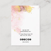 Calligrafische kunst Blush Roze verouderingskaart Visitekaartje (Achterkant)