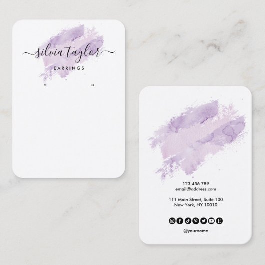 Calligrafische kunst Veroorzaagde lavender van de  Visitekaartje (Voorkant / Achterkant)