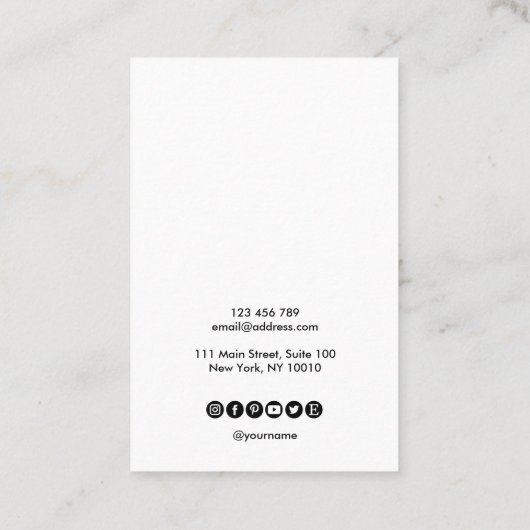 Calligrafische kunst Veroorzaagde logo toevoegen Visitekaartje (Achterkant)