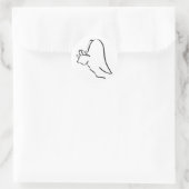 Calligrafische lijn BW Praying Angel Ronde Sticker (Tas)