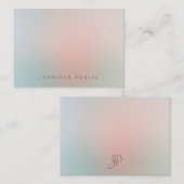 Calligrafische Monogram Eenvoudige elegante kleure Notitiekaartje (Voorkant / Achterkant)