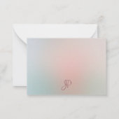 Calligrafische Monogram Eenvoudige elegante kleure Notitiekaartje (Achterkant)
