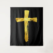 Calligrafische penseel Cross - Moderne Artistieke  Wandkleed (Voorkant)