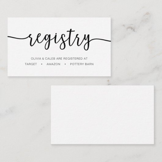 Calligrafische registerkaart informatiekaartje (Voorkant / Achterkant)