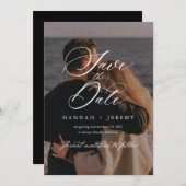 Calligrafische Save the Date Kaart (Voorkant / Achterkant)