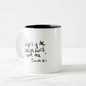 Calligrafische scripts Citaat "Spirit ..." Tweekleurige Koffiemok (Voorkant links)