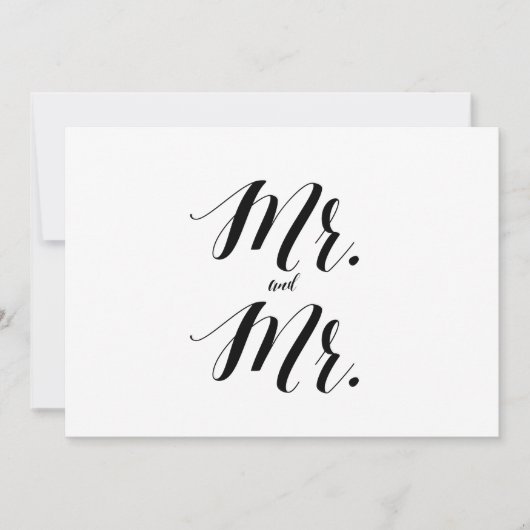 Calligrafische stijl "Mr. en Mr." Weddenschap (Voorkant)