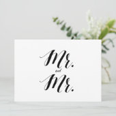 Calligrafische stijl "Mr. en Mr." Weddenschap (Staand voorkant)
