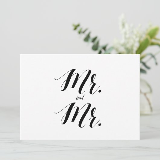 Calligrafische stijl "Mr. en Mr." Weddenschap (Staand voorkant)