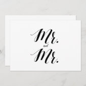 Calligrafische stijl "Mr. en Mr." Weddenschap (Voorkant / Achterkant)