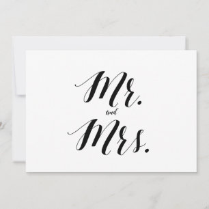 Calligrafische stijl "Mr en Mrs." Weddenschap